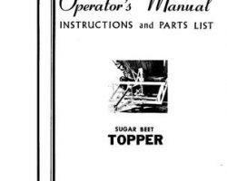 Farmhand FS1043763 Operator Manual - Beet Topper (1963)