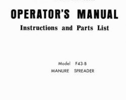 Farmhand FS10511063 Operator Manual - F43-B Manure Spreader (1963)