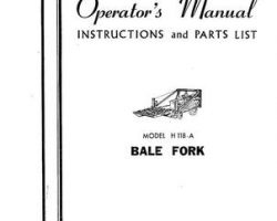 Farmhand FS1053362 Operator Manual - H118-A Bale Fork (1962)