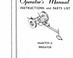 Farmhand FS1064564 Operator Manual - F121-A Irrigator (1964)