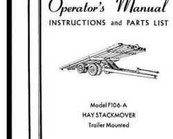 Farmhand FS10691164 Operator Manual - F106-A Hay Stackmover (trailer mounted, 1964)