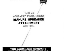 Farmhand FS115954 Operator Manual - H304-A Manure Spreader (attachment, 1954)