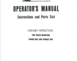 Farmhand FS11621 Operator Manual - Power Box & Forage Unit (for truck mount)