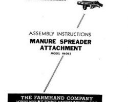 Farmhand FS133253 Operator Manual - H6063 Manure Spreader Attachment (1953)