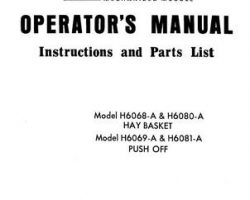 Farmhand FS140362 Operator Manual - H6068-A / H6080-A Hay Basket / H6069-A / H6081-A Push Off (1962)