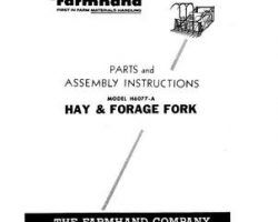Farmhand FS141354 Operator Manual - H6077-A Fork (hay & forage, 1954)