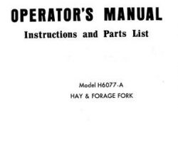 Farmhand FS141857 Operator Manual - H6077-A Fork (hay & forage, 1957)