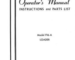 Farmhand FS148758 Operator Manual - F16-A Loader (mounted, 1958)