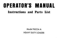 Farmhand FS1491153 Operator Manual - F6024-A Loader (heavy duty mounted, 1953)