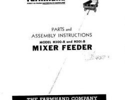 Farmhand FS1601054 Operator Manual - H300-B / H301-B Mixer Feeder (1954)