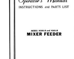 Farmhand FS1601056 Operator Manual - H300-B / H301-B Mixer Feeder (1956)