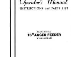 Farmhand FS163156 Operator Manual - H305-A Auger Feeder (1956)