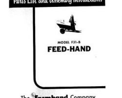 Farmhand FS165459 Operator Manual - F31-B Feed Wagon (1959)