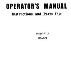 Farmhand FS170456 Operator Manual - F11-A Loader (mounted, 1956)