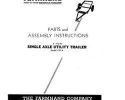 Farmhand FS171655 Operator Manual - F51-A Utility Trailer (4 ton, single axle, 1955)
