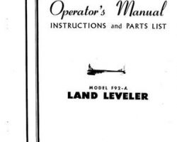 Farmhand FS173157 Operator Manual - F92-A Land Leveler (1957)