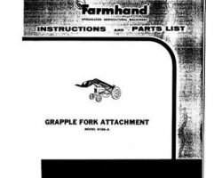 Farmhand FS1751055 Operator Manual - H108-A Grapple Fork (attachment, 1955)
