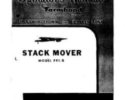 Farmhand FS176658 Operator Manual - F91-B Hay Stackmover (1958)