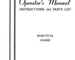 Farmhand FS177356 Operator Manual - F12-3A Loader (mounted, 1956)