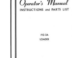 Farmhand FS178256 Operator Manual - F12-2A Loader (mounted, 1956)