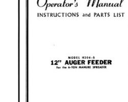Farmhand FS180556 Operator Manual - H306-B Auger Feeder (1956)