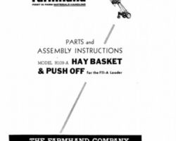 Farmhand FS181456 Operator Manual - H109-A Hay Basket & Push Off (for F11-A loader, 1956)