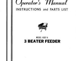 Farmhand FS1841256 Operator Manual - 3 Beater Feeder (H307-A, 1956)