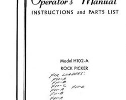 Farmhand FS187956 Operator Manual - H102-A Rock Picker (fits F series loaders, 1956)