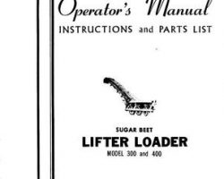 Farmhand FS194859 Operator Manual - 300 Lifter Loader (1959)