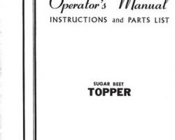 Farmhand FS195859 Operator Manual - Beet Topper (1959)