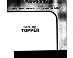 Farmhand FS195957 Operator Manual - Beet Topper (1957)