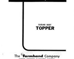 Farmhand FS195958 Operator Manual - Beet Topper (1958)