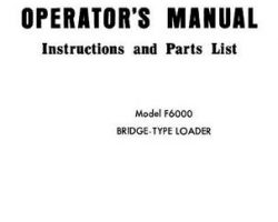 Farmhand FS20621 Operator Manual - F6000-A Loader (bridge-type, mounted)