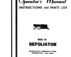 Farmhand FS549662 Operator Manual - 90 Beet Defoliator (1962)