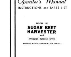 Farmhand FS554863 Operator Manual - 150 Beet Harvester & Topper (1963)