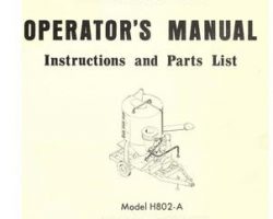 Farmhand FS569764 Operator Manual - H802-A Molasses Attachment (fits F81-B & F82-B Feedmaster, 1964)