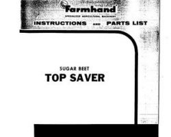Farmhand FS6141058 Operator Manual - Beet Top Saver (1958)