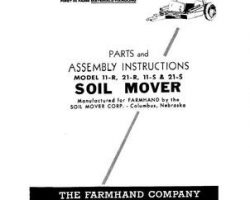 Farmhand FS618159 Operator Manual - 11-R / 11-S / 2-1-R / 21-S Soil Mover (1959)