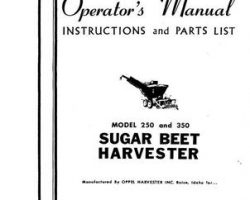 Farmhand FS624663 Operator Manual - 250 / 350 Beet Harvester (1963)