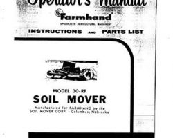Farmhand FS625960 Operator Manual - 30-RF Soil Mover (1960)