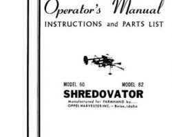 Farmhand FS631460 Operator Manual - 60 / 82 Shredovator (1960)