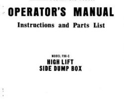 Farmhand FS632562 Operator Manual - F98-C Side Dump Box (high lift, 1962)