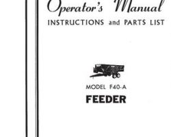 Farmhand FS6331061 Operator Manual - F40-A Feeder (1961)