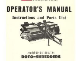 Farmhand FS637764 Operator Manual - 128 / 144 / 80 / 84 Roto-Shredder (1964)