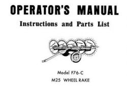 Farmhand FS643364 Operator Manual - F76-C M25 Wheel Rake (1964)