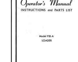 Farmhand FS644161 Operator Manual - F18-A Loader (mounted, 1961)