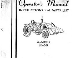 Farmhand FS6451164 Operator Manual - F19-A Loader (mounted, 1964)