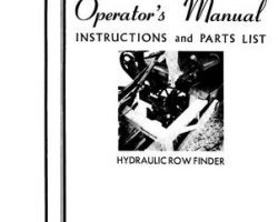 Farmhand FS705165 Operator Manual - Hydraulic Row Finder (1965)