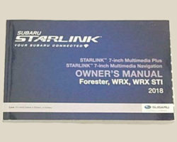 2018 Subaru Forester Navigation System Owner's Operator Manual User Guide