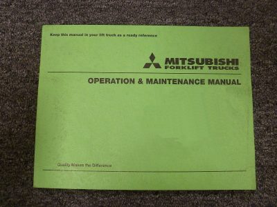 Mitsubishi EDR18N Forklift Owner Operator Maintenance Manual